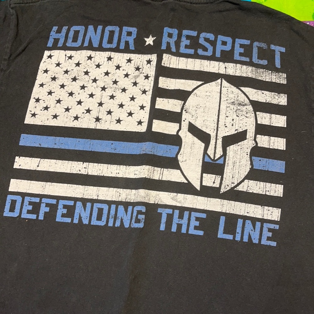 Patriot MFG t shirt back the blue shirt